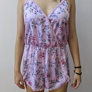 NWOT INC Pink Flower Romper